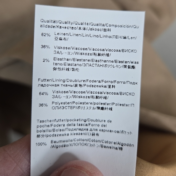 Boss Womens Career Dress Sz 14 Faux Wrap Linen Blend Pockets Lined Beige Belted - Picture 15 of 16